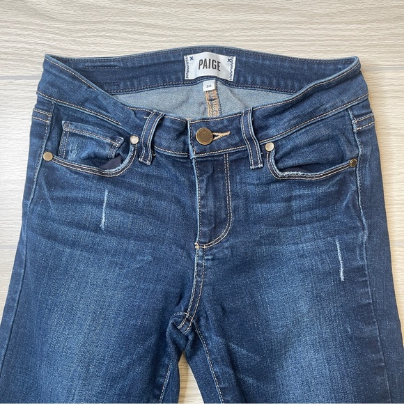 Paige Verdugo Skinny Dark Wash Mid Rise Blue Denim Jeans Women’s Size 26 - Picture 3 of 13